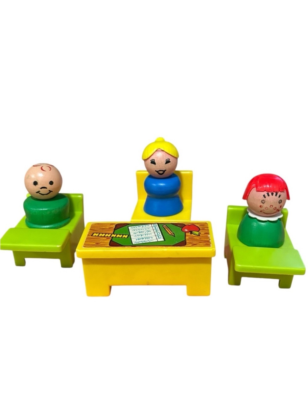 Vintage Fisher Price Little People Dollhouse Teacher Desks People Figuess
